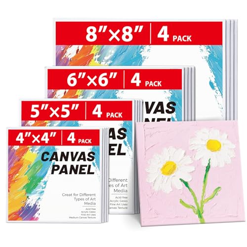 BAKEYBA Kleine Malleinwandtafeln, Multipack, 10 x 10 cm, 12,7 x 12,7 cm, 15,2 x 15,2 x 20,3 cm, quadratisch, 100 % Baumwolle, 227 g, Gesso-Primiert, Kunstbedarf für Acryl- und Ölmalerei BAKEYBA Kleine Malleinwandtafeln, Multipack, 10 x 10 cm, 12,7 x 12,7 cm, 15,2 x 15,2 x 20,3 cm, quadratisch, 100 % Baumwolle, 227 g, Gesso-Primiert, Kunstbedarf für Acryl- und Ölmalerei von BAKEYBA