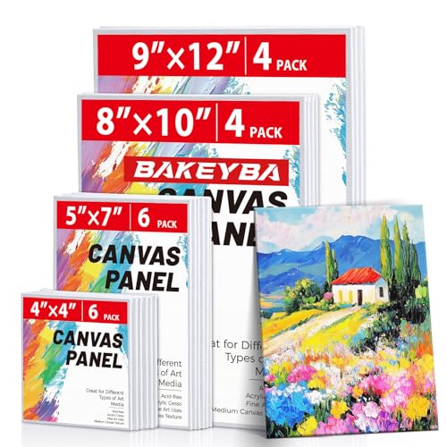 Großpackung Leinwand zum Malen von 10,2 x 10,2 cm, 12,7 x 17,8 cm, 20,3 x 25,4 cm, 20 x 30,5 cm, Kunstbedarf für Erwachsene und Kinder, 100 % Baumwolle, grundierte Malleinwand für Acryl, Öl, Aquarell Großpackung Leinwand zum Malen von 10,2 x 10,2 cm, 12,7 x 17,8 cm, 20,3 x 25,4 cm, 20 x 30,5 cm, Kunstbedarf für Erwachsene und Kinder, 100 % Baumwolle, grundierte Malleinwand für Acryl, Öl, Aquarell von BAKEYBA