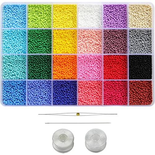 BALABEAD Größe fast einheitliche Glas-Rocailles, ca. 24000 Stück, undurchsichtige, matte Farben, Rocailles, 12/0, Glasperlen, 2 mm, Rocailles für Schmuckherstellung, Loch 0,6 mm BALABEAD Größe fast einheitliche Glas-Rocailles, ca. 24000 Stück, undurchsichtige, matte Farben, Rocailles, 12/0, Glasperlen, 2 mm, Rocailles für Schmuckherstellung, Loch 0,6 mm von BALABEAD