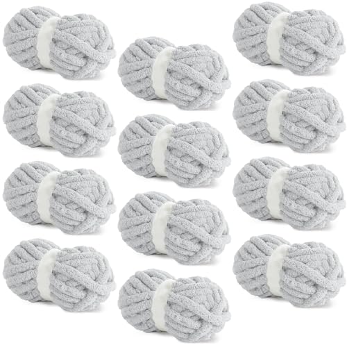 BALAPET 12 Stück grobes Chenille-Garn zum Häkeln und Stricken, 27 m, je Knäuel, weiches, flauschiges Kitting-Garn-Set, dickes Samt-Plüschgarn für Handarbeiten, Weben, Decken BALAPET 12 Stück grobes Chenille-Garn zum Häkeln und Stricken, 27 m, je Knäuel, weiches, flauschiges Kitting-Garn-Set, dickes Samt-Plüschgarn für Handarbeiten, Weben, Decken von BALAPET