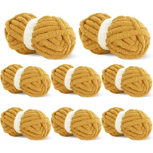BALAPET Chenille-Garn zum Häkeln und Stricken, 27 m, je Knäuel, weiches, flauschiges Kitting-Garn-Set, dickes Samt-Plüschgarn für Handarbeit, Weben, Decken, Ingwer, 8 Stück BALAPET Chenille-Garn zum Häkeln und Stricken, 27 m, je Knäuel, weiches, flauschiges Kitting-Garn-Set, dickes Samt-Plüschgarn für Handarbeit, Weben, Decken, Ingwer, 8 Stück von BALAPET