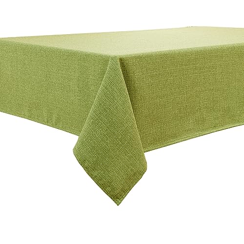 BALCONY & FALCON Tischdecke Leinenoptik Rechteckige Leinen Fleckschutz Pflegeleicht Tischtuch Tischwäsche Eckig für Drinnen, Draußen, Garten, Restaurant und Dekoration Avocado 140 × 240 cm von BALCONY & FALCON