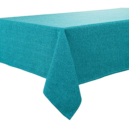 BALCONY & FALCON Tischdecke Leinenoptik Rechteckige Leinen Fleckschutz Pflegeleicht Tischtuch Tischwäsche Eckig für Drinnen, Draußen, Garten, Restaurant und Dekoration Seeblau-Dick 140 × 240 cm von BALCONY & FALCON