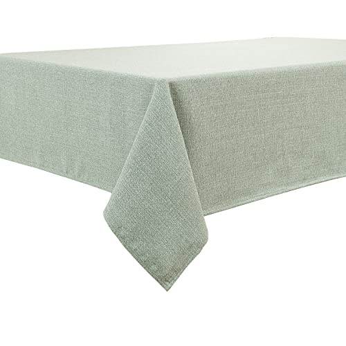 BALCONY & FALCON Tischdecke Leinenoptik Rechteckige Leinen Fleckschutz Pflegeleicht Tischtuch Tischwäsche Eckig für Drinnen, Draußen, Garten, Restaurant und Dekoration Zeladon-Dick 120 × 120 cm von BALCONY & FALCON