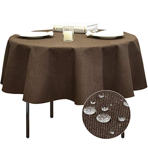 BALCONY & FALCON Tischdecke Rund Tischdecke Abwaschbar 120cm Tischdecke Garten Leinen Tischtuch, Lotuseffekt Tischdecke Dunkelbraun, Rund 120cm BALCONY & FALCON Tischdecke Rund Tischdecke Abwaschbar 120cm Tischdecke Garten Leinen Tischtuch, Lotuseffekt Tischdecke Dunkelbraun, Rund 120cm von BALCONY & FALCON
