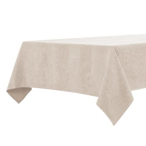BALCONY & FALCON Weihnachten, Thanksgiving, Neujahr Tischdecke rechteckig wasserabweisend Tischtücher leicht samtig Tischwäsche für Küche, Restaurant, Café, Garten 140 × 180 cm, Beige von BALCONY & FALCON