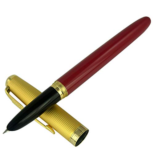 Jinhao 85 Füllfederhalter Rot Acryl Feine Feder mit Tintenkonverter Golden Trim Geschenkbox Jinhao 85 Füllfederhalter Rot Acryl Feine Feder mit Tintenkonverter Golden Trim Geschenkbox von BALDHEADSALLY