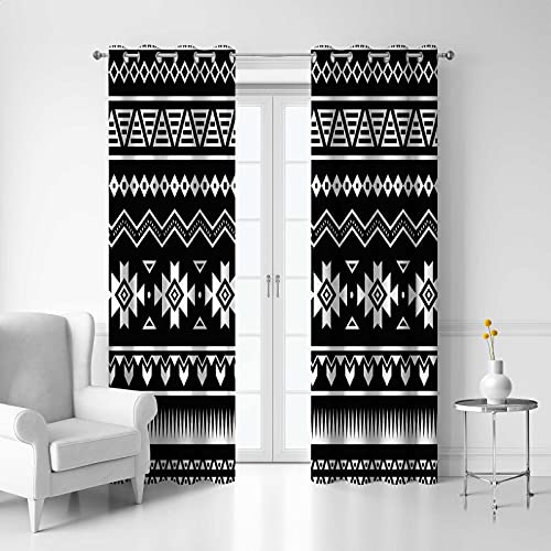 BALII Thermo-Vorhänge, mit Ösen, 2 Paneele, Aztekenmuster, Schwarz / Weiß, Vorhänge für Kinderzimmer, Wohnzimmer, Tür, 213 cm lang x 137 cm breit BALII Thermo-Vorhänge, mit Ösen, 2 Paneele, Aztekenmuster, Schwarz / Weiß, Vorhänge für Kinderzimmer, Wohnzimmer, Tür, 213 cm lang x 137 cm breit von BALII