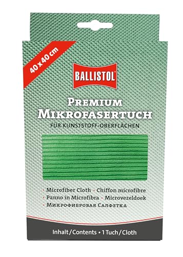BALLISTOL 23733 Mikrofasertuch zum Reinigen von Kunststoff-Oberflächen - waschbares Waffenreinigungstuch - 40 x 40 cm von BALLISTOL
