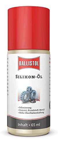 BALLISTOL 25331 Silikon-Öl 65ml Flasche – Mineralöl-freie Schmierung für Gummi, Polymere, Plastik, Metalle - Säurefrei von BALLISTOL