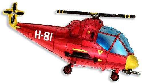 BALLOONSHOP Helikopter Ballon 26 "Folie Ballon - rot [Spielzeug] von Toyland