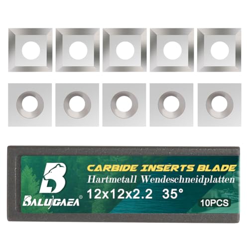 BALUGAEA 10 Stk. 12x12X2.2mm, 35° Wendeschneidplatten Hartmetall (HW) HRA95 für Planfräser, 4 Schneiden, Gerader Schnitt, Wolframcarbid von BALUGAEA