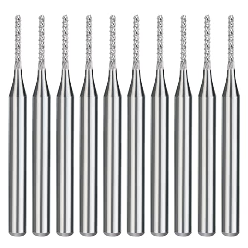 BALUGAEA 10 Stücke 1,0mm Hartmetall Schaftfräser Satz 3.175mm Schaft Gravurbohrer CNC Fräser Gravur Bits mit 38mm Länge für CNC-/PCB-Maschinen BALUGAEA 10 Stücke 1,0mm Hartmetall Schaftfräser Satz 3.175mm Schaft Gravurbohrer CNC Fräser Gravur Bits mit 38mm Länge für CNC-/PCB-Maschinen von BALUGAEA
