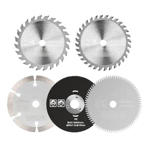5 Stück Hartmetall Kreissägeblätter 85mm Innendurchmesser 15mm, HSS/TCT/Metal/Diamant Sägeblatt 24/36/80 Zähne für Holz/Metall/Kunststoff 5 Stück Hartmetall Kreissägeblätter 85mm Innendurchmesser 15mm, HSS/TCT/Metal/Diamant Sägeblatt 24/36/80 Zähne für Holz/Metall/Kunststoff von BALUGAEA