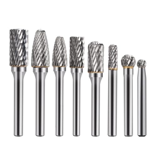 8 Stück Frässtift 6mm Schaft Hartmetall-Frässtifte Rotationsfräser-Set für Holzbearbeitung Schneidschleifer Metallschnitzen Gravieren und Bohren 8 Stück Frässtift 6mm Schaft Hartmetall-Frässtifte Rotationsfräser-Set für Holzbearbeitung Schneidschleifer Metallschnitzen Gravieren und Bohren von BALUGAEA