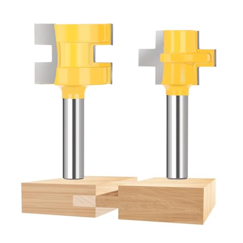 BALUGAEA 2 Stk. Zungen-Nut-Fräser Set, 8mm Schaft Nut und Federfräser, Oberfräse Fräser Set für DIY CNC Graviermaschine Trimmmaschine Holzbearbeitung von BALUGAEA