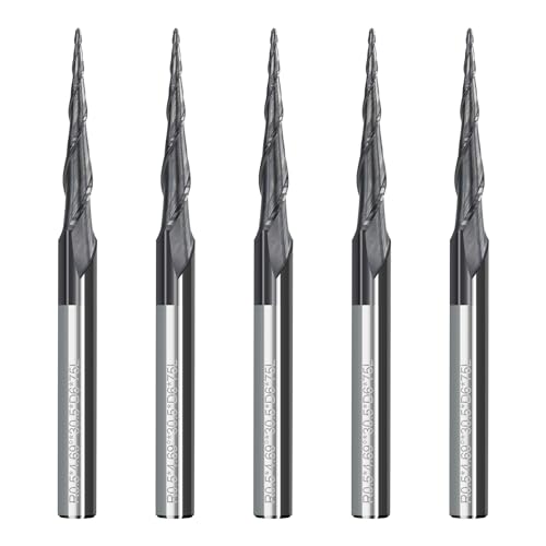 BALUGAEA 5 Stück VHM Kugelkopffräser Konische Fräser für Oberfräse CNC 2 Flöten 0,5 mm Radius 6mm Schaft HRC55 Gesamtlänge 75mm TiAlN Beschichtung Gravierfräser Schaftfräser für 2D und 3D Gravur BALUGAEA 5 Stück VHM Kugelkopffräser Konische Fräser für Oberfräse CNC 2 Flöten 0,5 mm Radius 6mm Schaft HRC55 Gesamtlänge 75mm TiAlN Beschichtung Gravierfräser Schaftfräser für 2D und 3D Gravur von BALUGAEA