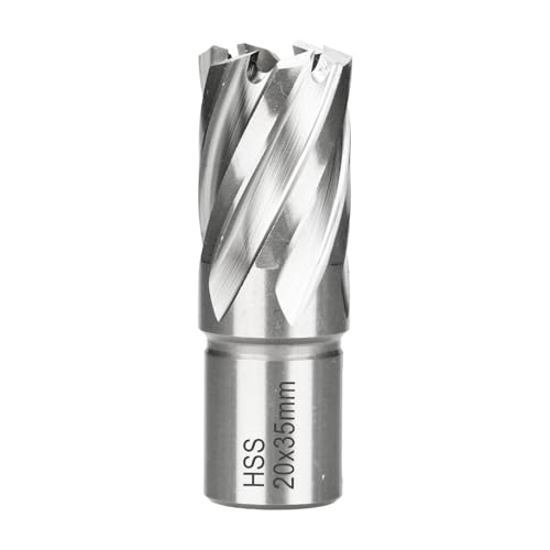 BALUGAEA HSS Kernbohrer 20mm Weldonschaft 19 mm, Schnitttiefe 35mm für magnetische Bohrmaschine BALUGAEA HSS Kernbohrer 20mm Weldonschaft 19 mm, Schnitttiefe 35mm für magnetische Bohrmaschine von BALUGAEA