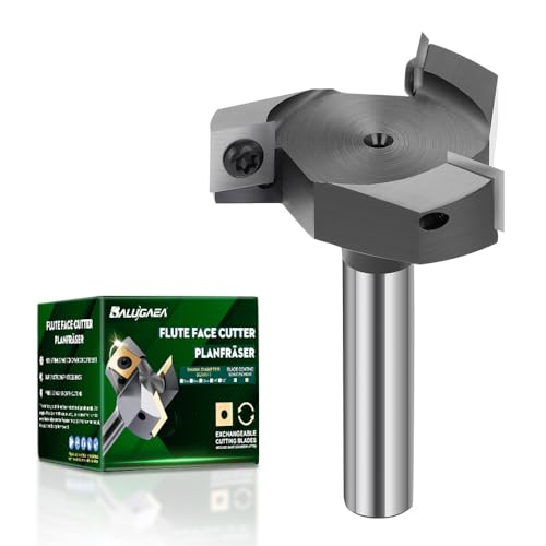BALUGAEA Oberfräse Planfräser 12mm Schaft 60mm Durchmesser Flächenfräser mit Wendeplatten Hobelfräser für Oberfräse & CNC-Fräse für Holz Abflachfräser BALUGAEA Oberfräse Planfräser 12mm Schaft 60mm Durchmesser Flächenfräser mit Wendeplatten Hobelfräser für Oberfräse & CNC-Fräse für Holz Abflachfräser von BALUGAEA