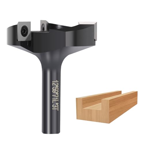 BALUGAEA Planfräser 12mm Schaft 3 Zähne 59mm Durchmesser VHM Wendeplatten für Holz, Planfräsen Abflachfräser, RPM16000 BALUGAEA Planfräser 12mm Schaft 3 Zähne 59mm Durchmesser VHM Wendeplatten für Holz, Planfräsen Abflachfräser, RPM16000 von BALUGAEA