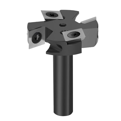 BALUGAEA Planfräser 12mm Schaft 45mm 4 Zähne Hobelfräser Abflachfräser für Holz mit VHM Wendeplatten, RPM16000 von BALUGAEA