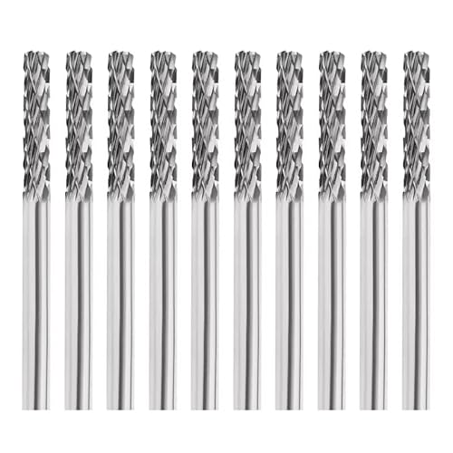 Hartmetall Frässtifte Set, 10 Stück Typ A Doppelschnitt-Frässtifte mit 3mm Schaft Frässtifte für Metall, Schneidschleifer, Metallschnitzen, Polieren, Gravieren, Fräser-Bit-Set Hartmetall Frässtifte Set, 10 Stück Typ A Doppelschnitt-Frässtifte mit 3mm Schaft Frässtifte für Metall, Schneidschleifer, Metallschnitzen, Polieren, Gravieren, Fräser-Bit-Set von BALUGAEA