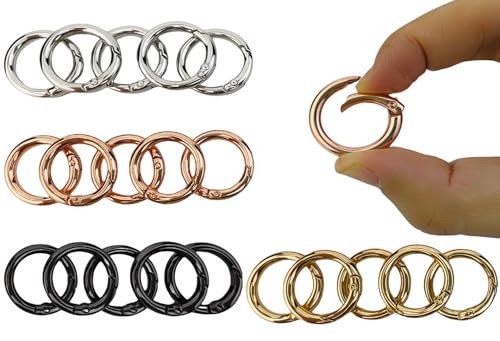 BALUKEYS 20 Stück Rund Frühling Karabinerhaken,28mm Schlüsselringe Edelstahl Karabiner Rund,O-Ring Schlüsselring Klein für Bastelarbeiten,Taschenzubehör,DIY Handwerk Machen,Mix-Farben BALUKEYS 20 Stück Rund Frühling Karabinerhaken,28mm Schlüsselringe Edelstahl Karabiner Rund,O-Ring Schlüsselring Klein für Bastelarbeiten,Taschenzubehör,DIY Handwerk Machen,Mix-Farben von BALUKEYS