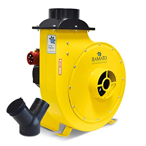 BAMATO Radialventilator Absauganlage AB-300 | inkl. Y-Adapter| 400V Elektromotor | 1500W Motorleistung | 2530m³/h Absaugleistung | Absauganlge Späneabsaugung von BAMATO