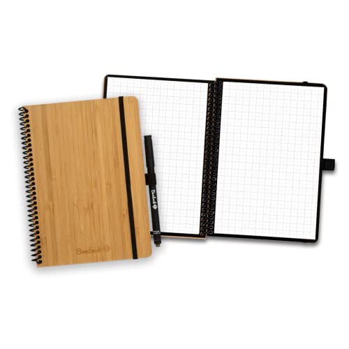 BAMBOOK Classic Notizbuch - Bambus-Holz Hardcover - A5 - Kariert, Wiederverwendbares Notizbuch, Notizblock, Reusable Notebook von BAMBOOK