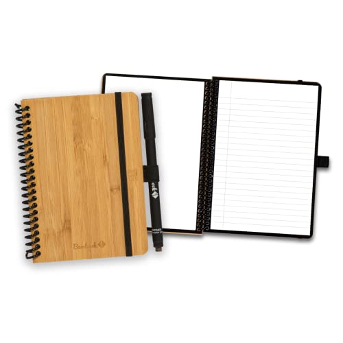BAMBOOK Classic Notizbuch - Bambus-Holz Hardcover - A6 - Blanko & Liniert, Wiederverwendbares Notizbuch, Notizblock, Reusable Notebook von BAMBOOK