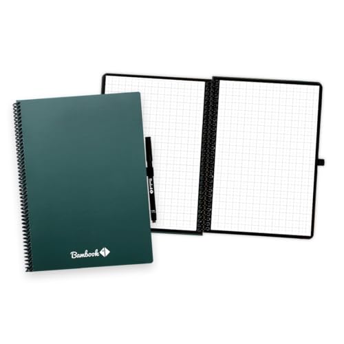 BAMBOOK Colourful Notizbuch - Forest - A4 - Kariert - Wiederverwendbares Notizbuch, Notizblock, Reusable Notebook, Löschbares Whiteboard-Notizbuch BAMBOOK Colourful Notizbuch - Forest - A4 - Kariert - Wiederverwendbares Notizbuch, Notizblock, Reusable Notebook, Löschbares Whiteboard-Notizbuch von BAMBOOK