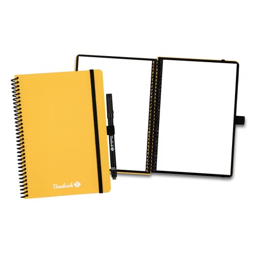 BAMBOOK Colourful Notizbuch - Gelb - A5 - Blanko, Wiederverwendbares Notizbuch, Notizblock, Reusable Notebook von BAMBOOK