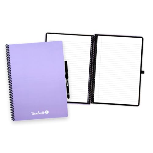 BAMBOOK Colourful Notizbuch - Lila - A4 - Liniert - Wiederverwendbares Notizbuch, Notizblock, Reusable Notebook, Löschbares Whiteboard-Notizbuch BAMBOOK Colourful Notizbuch - Lila - A4 - Liniert - Wiederverwendbares Notizbuch, Notizblock, Reusable Notebook, Löschbares Whiteboard-Notizbuch von BAMBOOK
