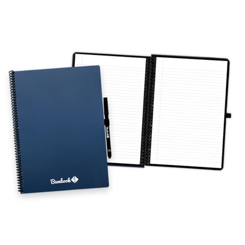 BAMBOOK Colourful Notizbuch - Navy - A4 - Liniert - Wiederverwendbares Notizbuch, Notizblock, Reusable Notebook, Löschbares Whiteboard-Notizbuch BAMBOOK Colourful Notizbuch - Navy - A4 - Liniert - Wiederverwendbares Notizbuch, Notizblock, Reusable Notebook, Löschbares Whiteboard-Notizbuch von BAMBOOK