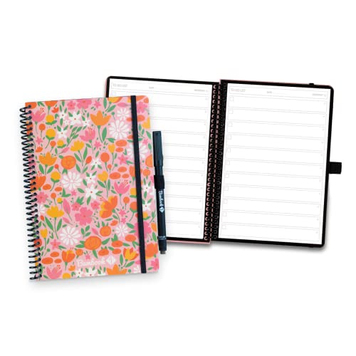 BAMBOOK Floral Notizbuch - A5 - To do list, Wiederverwendbares Notizbuch, Notizblock, Reusable Notebook von BAMBOOK
