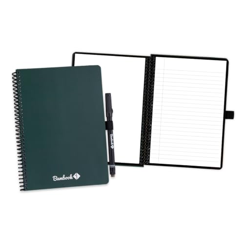 BAMBOOK Veluwe Colourful Notizbuch - Forest - A5 - Blanko & Liniert, Wiederverwendbares Notizbuch, Notizblock, Reusable Notebook von BAMBOOK