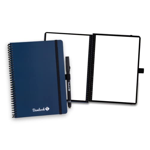 BAMBOOK Veluwe Colourful Notizbuch - Navy - A5 - Blanko, Wiederverwendbares Notizbuch, Notizblock, Reusable Notebook von BAMBOOK