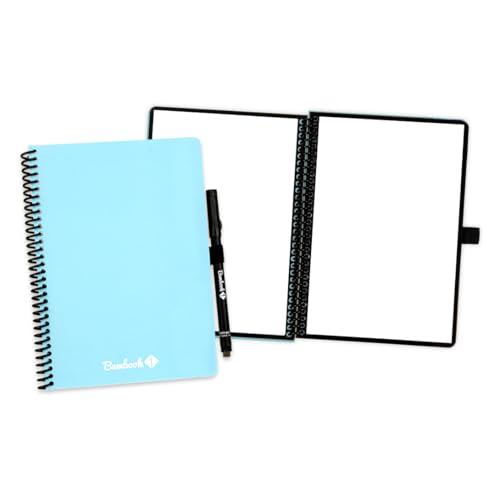 BAMBOOK Colourful Notizbuch - Blau - A5 - Blanko, Wiederverwendbares Notizbuch, Notizblock, Reusable Notebook von BAMBOOK