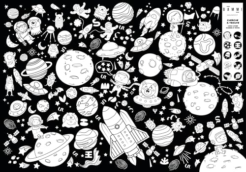 BAMMI Riesiges Ausmalen für Kinder, Weltraum – Cosmos, 100 cm x 70 cm, Premiumpapier, spielerische und kreative Aktivitäten BAMMI Riesiges Ausmalen für Kinder, Weltraum – Cosmos, 100 cm x 70 cm, Premiumpapier, spielerische und kreative Aktivitäten von BAMMI