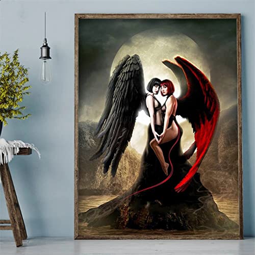 DIY 5D Diamant Malerei Vollbohrer Kit, Schönheit Teufel Engel 50x60cm 5D Diamond Painting Set,Malen nach Zahlen Diamant,Diamond Painting Bilder für Erwachsene Kinder,Handarbeit Basteln Wand Decor DIY 5D Diamant Malerei Vollbohrer Kit, Schönheit Teufel Engel 50x60cm 5D Diamond Painting Set,Malen nach Zahlen Diamant,Diamond Painting Bilder für Erwachsene Kinder,Handarbeit Basteln Wand Decor von BAMZOK
