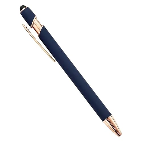 BANDKIT 20–200 Stifte Großhandel Metall Kugelschreiber Touchscreen Stift Büro Schule Werbung Stift Custom Logo Text Gravur (Dunkelblau (Rose), 200 Stück Stifte) von BANDKIT