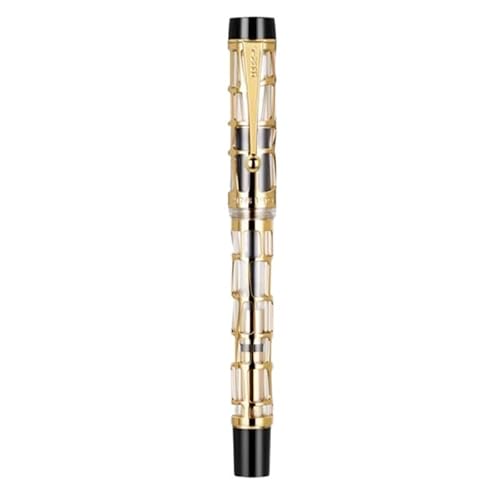 BANDKIT Centennial Füllfederhalter aus Kunstharz, hohl, goldener Clip, Büro, Geschenk, Schreibwaren, Schulbedarf (Blau, EF) von BANDKIT