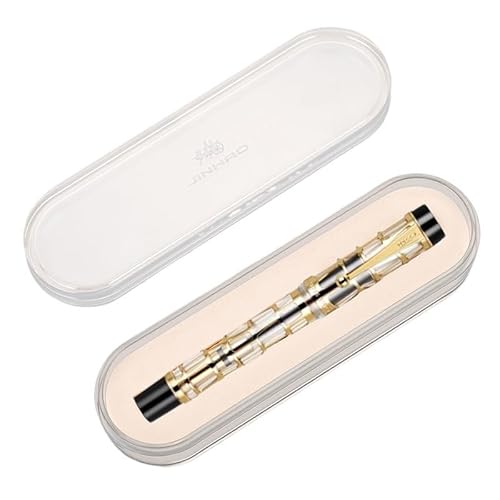 BANDKIT Centennial Füllfederhalter aus Kunstharz, hohl, goldener Clip, Büro, Geschenk, Schreibwaren, Schulbedarf (Orange, EF) von BANDKIT