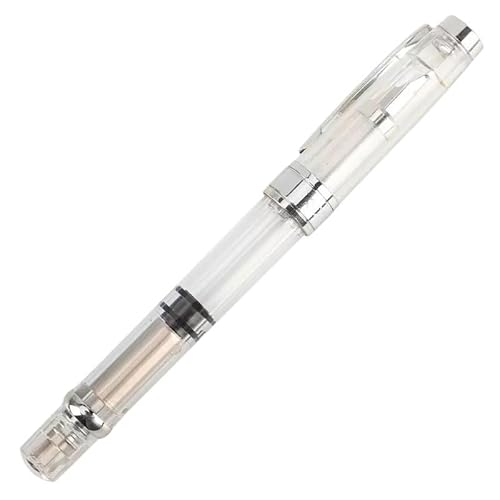 BANDKIT Fashion Brief-Füllfederhalter, transparent, Gold- oder Silber-Clip, bunte Tinte, Stifte, Studenten, Schulbedarf, Schreibwaren (Silber, Transparent, Gold, EF-Feder 038 mm) von BANDKIT