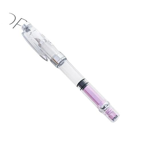 BANDKIT Fashion Brief-Füllfederhalter, transparent, Gold- oder Silber-Clip, bunte Tinte, Stifte, Studenten, Schulbedarf, Schreibwaren (Silberfarben/Violett, F-Feder 05 mm) von BANDKIT
