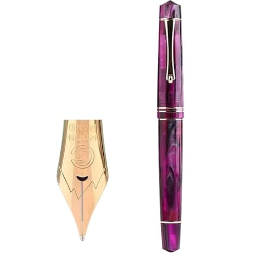 BANDKIT Füllfederhalter aus Kunstharz, hochwertige Acrylschrift, mit goldenem Clip, F-Feder 0,5 mm, Büro, Schule, Schreibwaren, Geschenkstifte (A) von BANDKIT