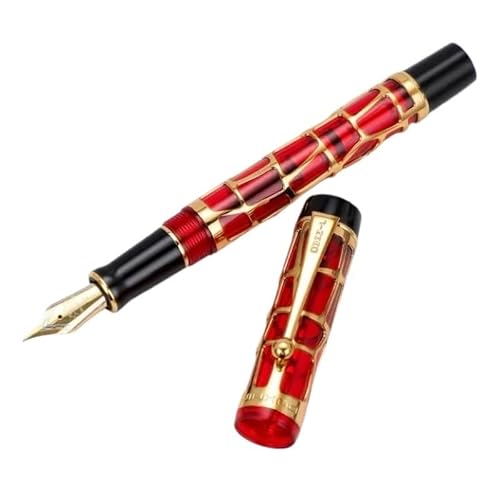 BANDKIT Füllfederhalter mit einzigartigem goldfarbenem Hohl-Design, Schreibwaren, Büro, Business, Tintenstifte zum Schreiben, Zeichnen, Geschenk (Grün, F 0,5 mm) von BANDKIT