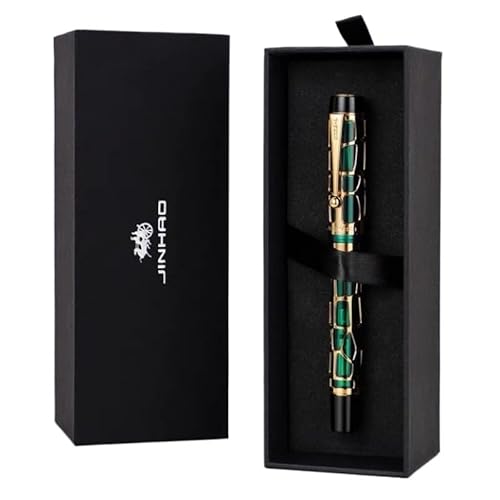 BANDKIT Füllfederhalter mit einzigartigem goldfarbenem Hohl-Design, Schreibwaren, Büro, Business, Tintenstifte zum Schreiben, Zeichnen, Geschenk (Schwarz, F 0,5 mm) von BANDKIT