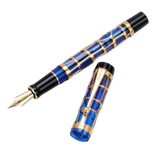 BANDKIT Füllfederhalter mit einzigartigem goldfarbenem Hohl-Design, Schreibwaren, Büro, Business, Tintenstifte zum Schreiben, Zeichnen, Geschenk (Violett, F 0,5 mm) von BANDKIT