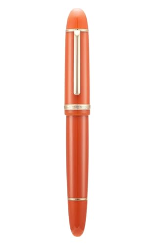 BANDKIT Klassisches Füllfederhalter-Set, 0,5 mm/0,38 mm Spitze, elegantes Bürobedarf, orangefarbener Clip, EF) von BANDKIT